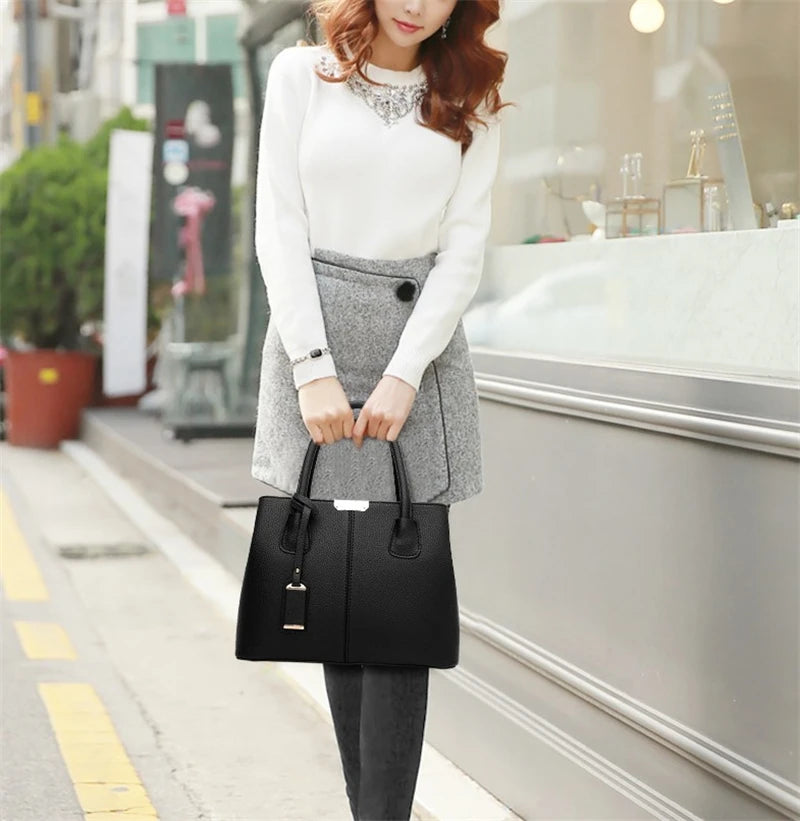 New Luxury Designer Brand Bags for Women | Fashion Soft PU Leather Handbags | Solid Color Shoulder Purse Tote