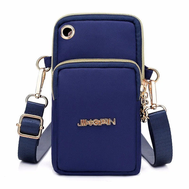 Nylon Solid Flap Bag | Soft Waterproof Sequined Flowers Crossbody Phone Pouch Luxegan