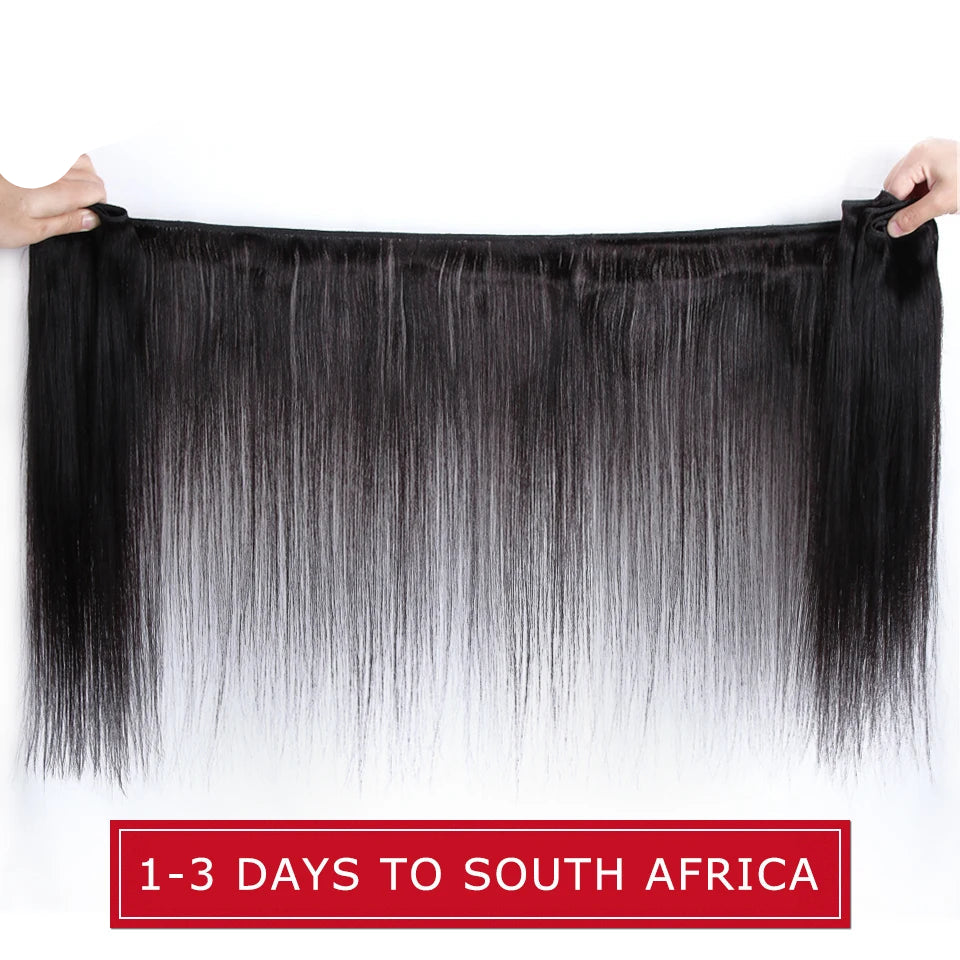 Brazilian Bone Straight Human Hair Bundles | Remy Weave Extensions (1/3/4 Pcs) Luxegan