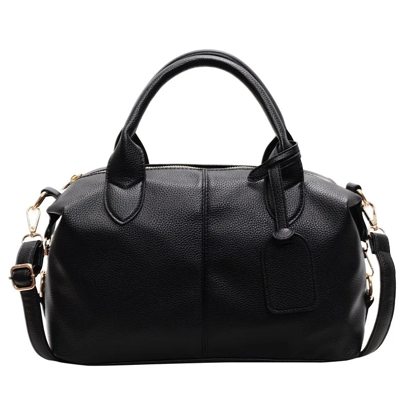 Retro Soft Leather Texture Crossbody Bag | New Style Large Capacity Men's Travel Commuter Bag | Elegant & Versatile XL Fashion Shoulder Bag | Fruit & Star Pattern Casual Tote Luxegan