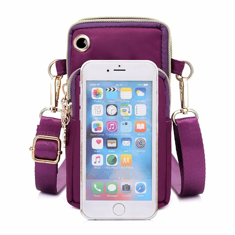 Nylon Solid Flap Bag | Soft Waterproof Sequined Flowers Crossbody Phone Pouch Luxegan