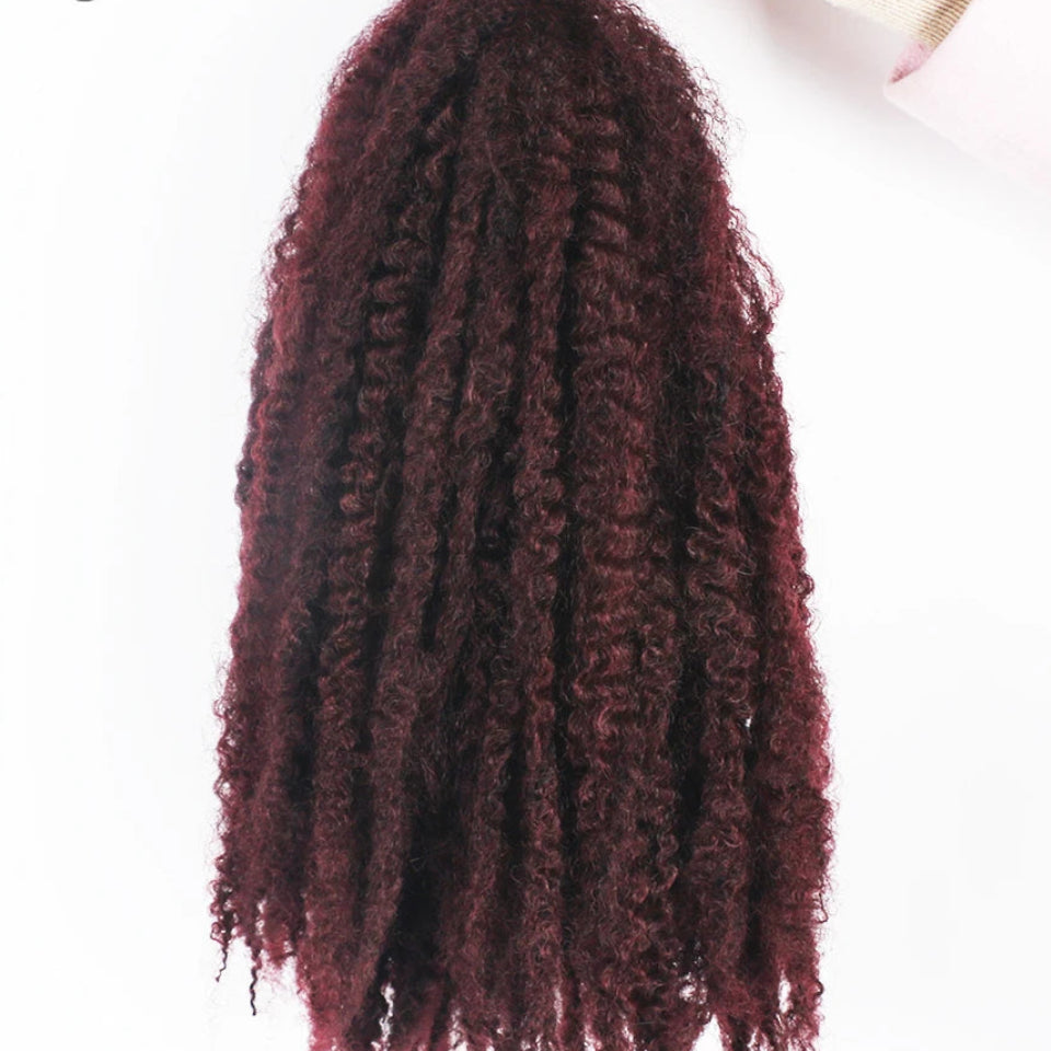 18-Inch Afro Kinky Marley Crochet Braiding Hair - Ombre Synthetic Crochet Braids Hair Extensions - High Temperature Fiber Marley Twist Hair for Protective Styles (30 Strands/Pack, 100g) Luxegan
