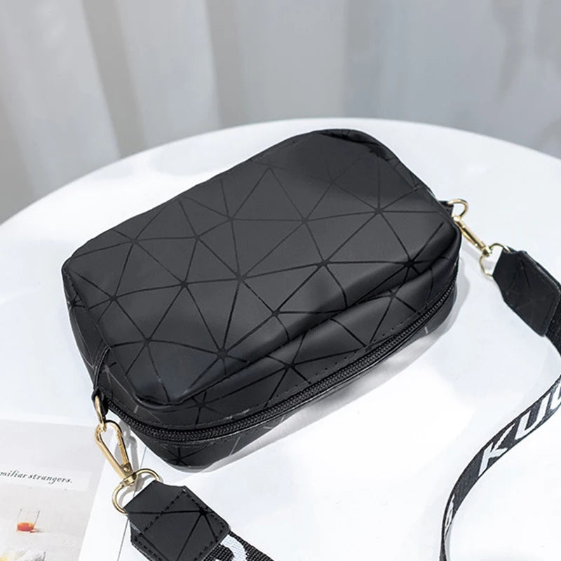 Women's Laser Crossbody Bag | Sling Shoulder Bag & Jelly Holographic Square Messenger Satchel Bag (Daily Small Handbag Purse) Luxegan