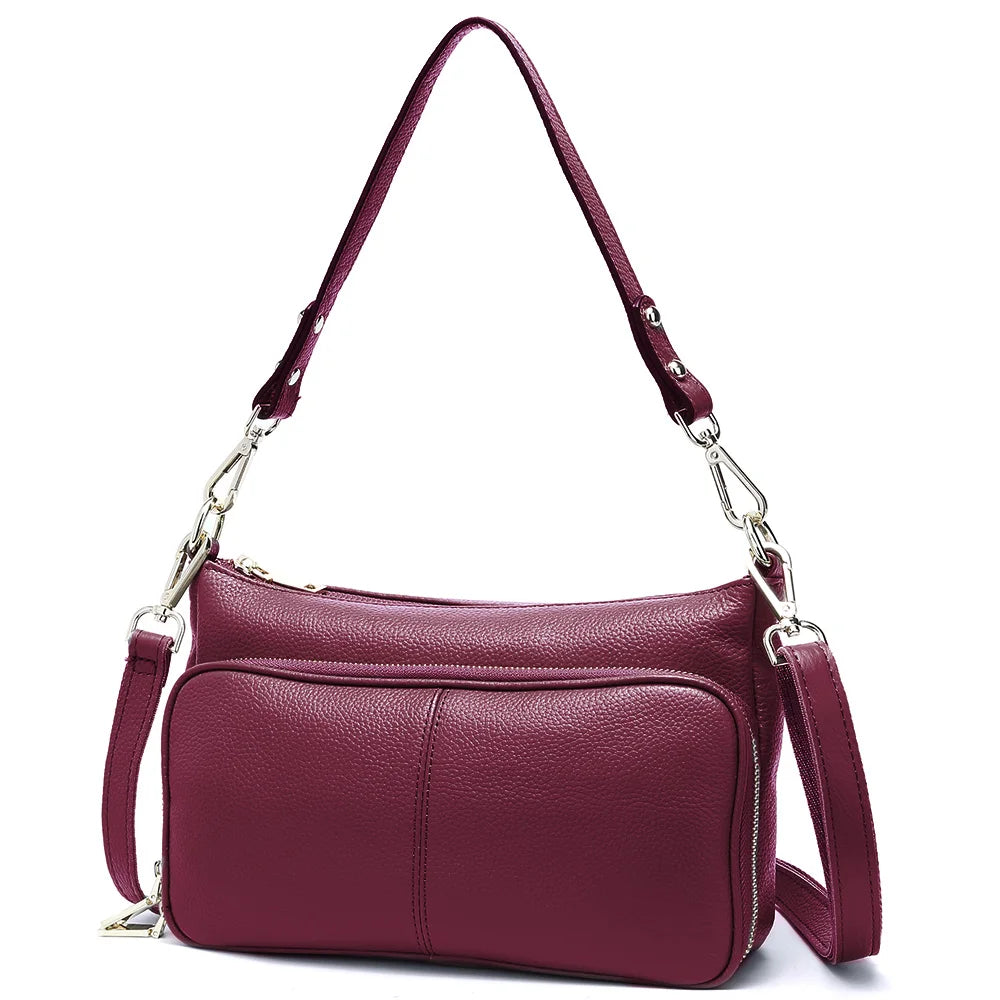 Women's Handbag 100% Genuine Leather Ladies Shoulder Crossbody Messenger Bag | Fashion Hobos Black High Quality Luxegan
