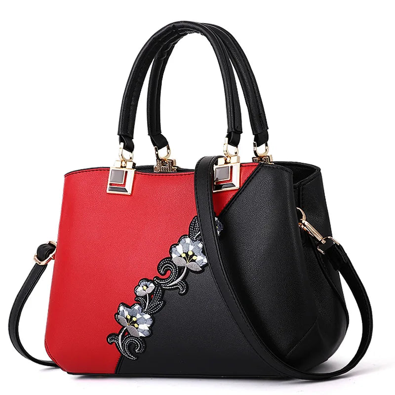 Embroidered Messenger Bags Women Leather Handbags | Bags for Women Sac a Main Ladies Hand Bag Female Hand bag new Luxegan