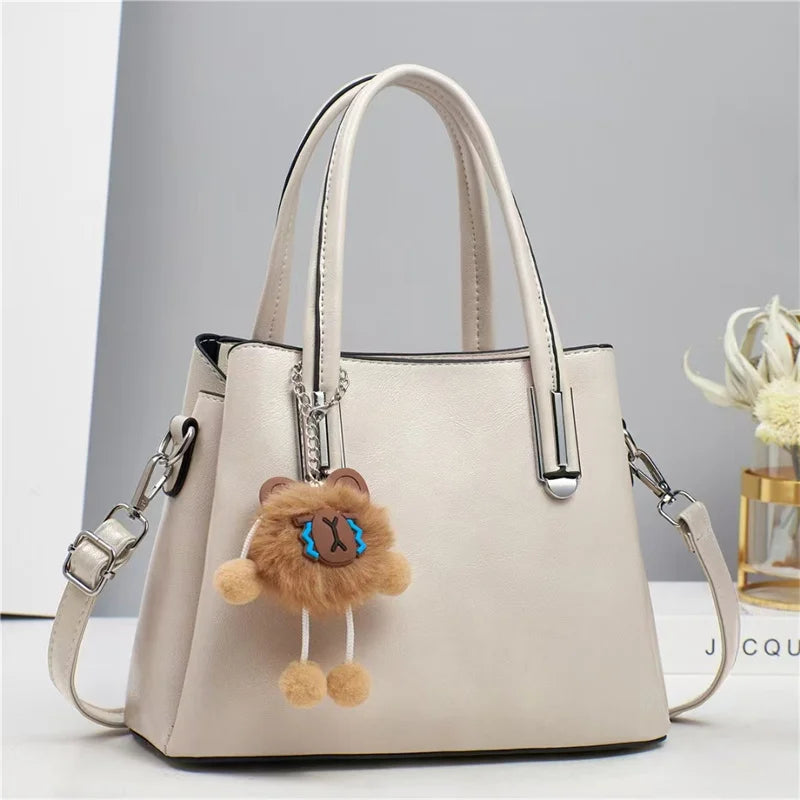 Women’s Luxury Hobo Tote Handbag | Fashion Designer Mini Bowling Purse | Large Capacity Bucket Bag with Silk Lining | Sleek PU Leather Business & Shopping Handbag (Model BTL-22151-CWW) Luxegan