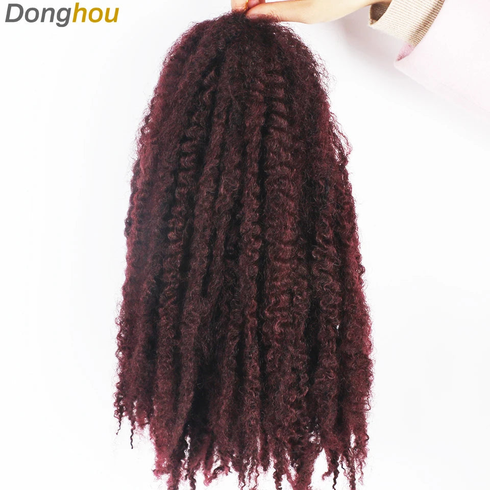 18" Marley Hair for Braids | Afro Kinky Ombre Braiding Hair | Kanekalon Extensions | 30 Strands/Pack Luxegan