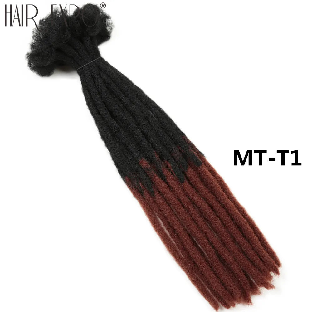 22" Dreadlocks Crochet Hair Braids | Ombre Synthetic Extensions | Reggae & Hip Hop Style Luxegan