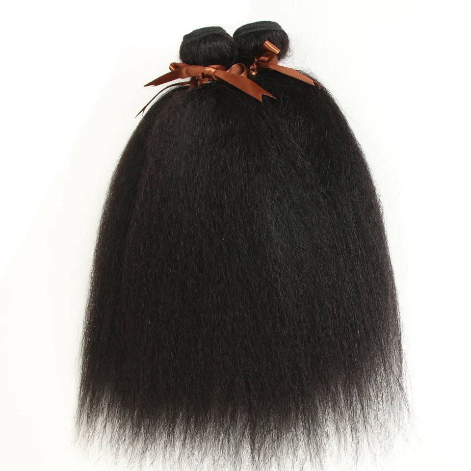 Rebecca Brazilian Yaki Straight Human Hair Extensions | 100% Remy Double Weft Bundles Luxegan