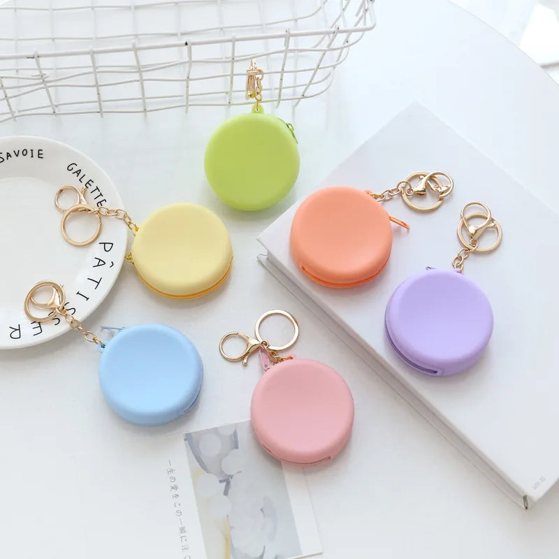 Cute Women Coin Wallet Pendant Keychain | Silicone Round Coins Bag Small Girls Key Bag | Mini Purse Kid Gift Luxegan