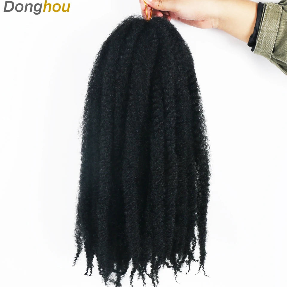 18" Marley Hair for Braids | Afro Kinky Ombre Braiding Hair | Kanekalon Extensions | 30 Strands/Pack Luxegan