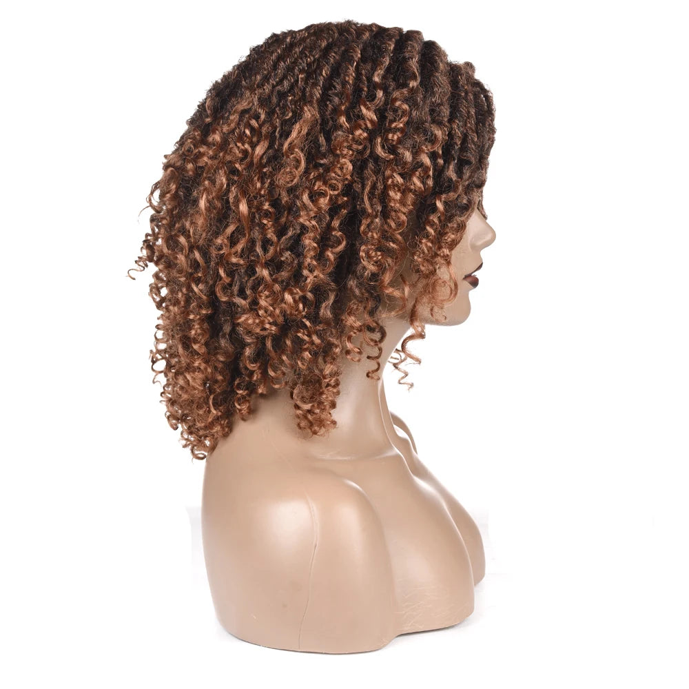 YUNRONG Dreadlock Wig For Black Women 16 inch High Temperature Fiber Dreadlock Ombre Burg Crochet Twist Hair Luxegan