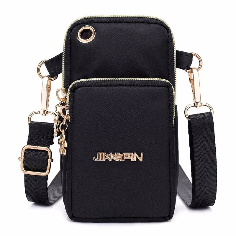Nylon Solid Flap Bag | Soft Waterproof Sequined Flowers Crossbody Phone Pouch Luxegan