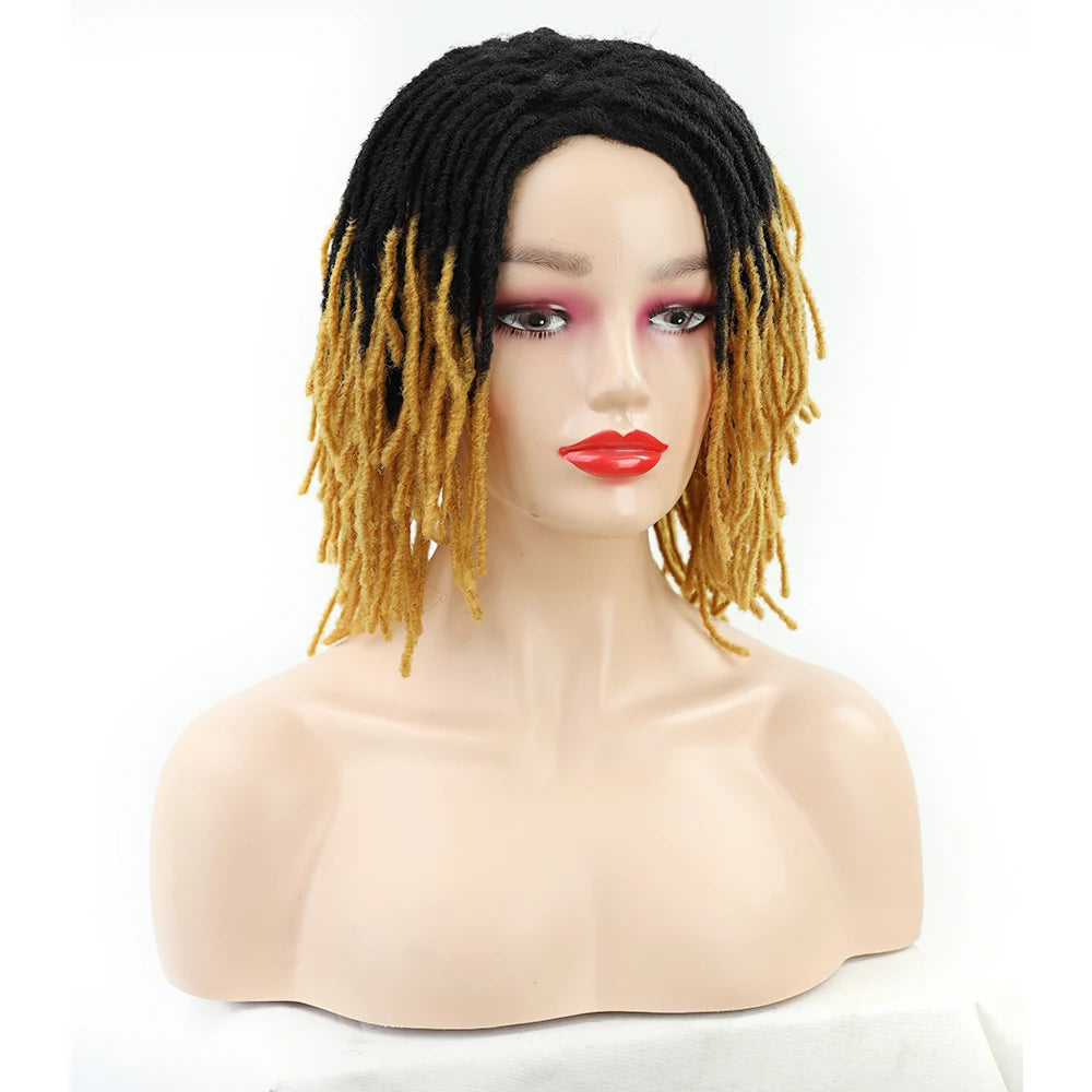 10" Braided Bob Wig | Afro Dreadlock Wig | Curly Ends | Synthetic Crochet Wig | Cosplay