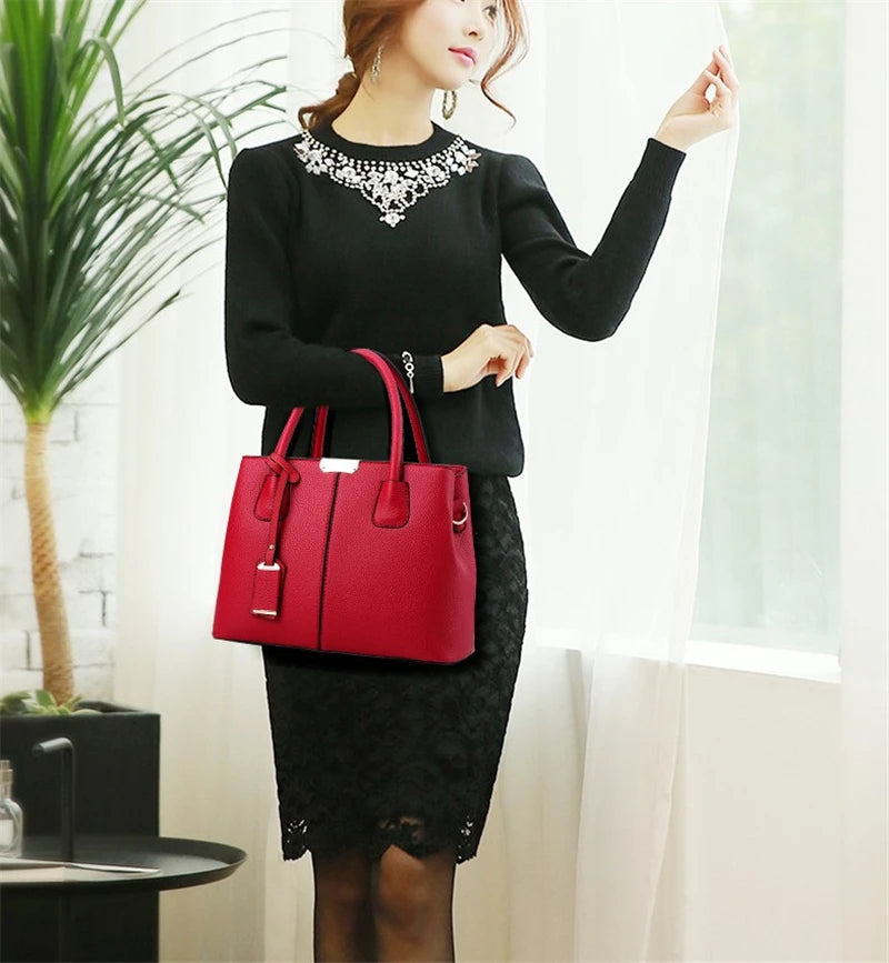New Luxury Designer Brand Bags for Women | Fashion Soft PU Leather Handbags | Solid Color Shoulder Purse Tote