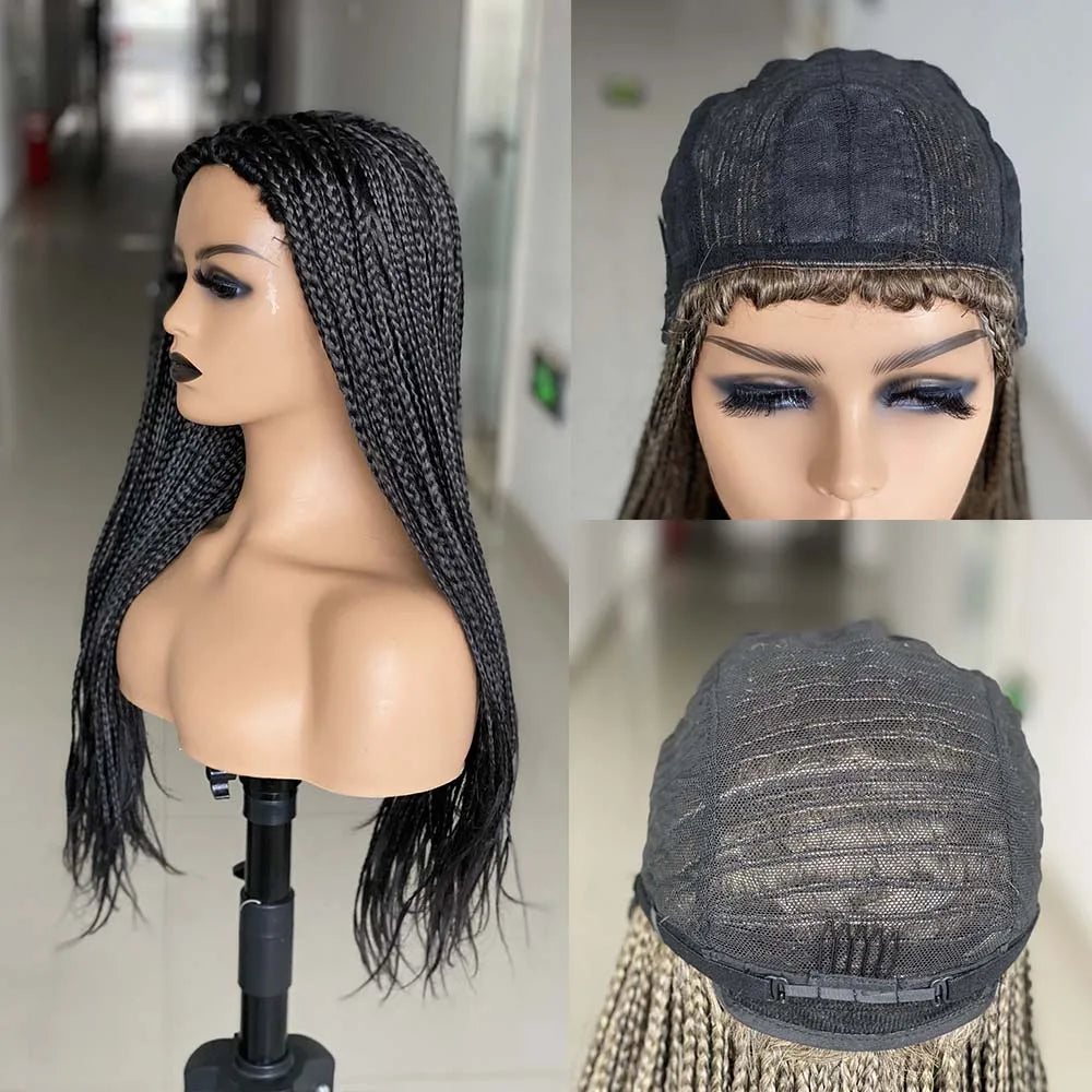 26" Ombre Box Braided Wig for Black Women | Long Synthetic Cosplay Braiding Hair | Heat Resistant Crochet Wigs Luxegan