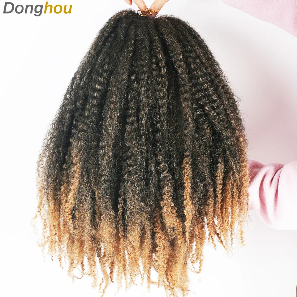 18" Marley Hair for Braids | Afro Kinky Ombre Braiding Hair | Kanekalon Extensions | 30 Strands/Pack Luxegan
