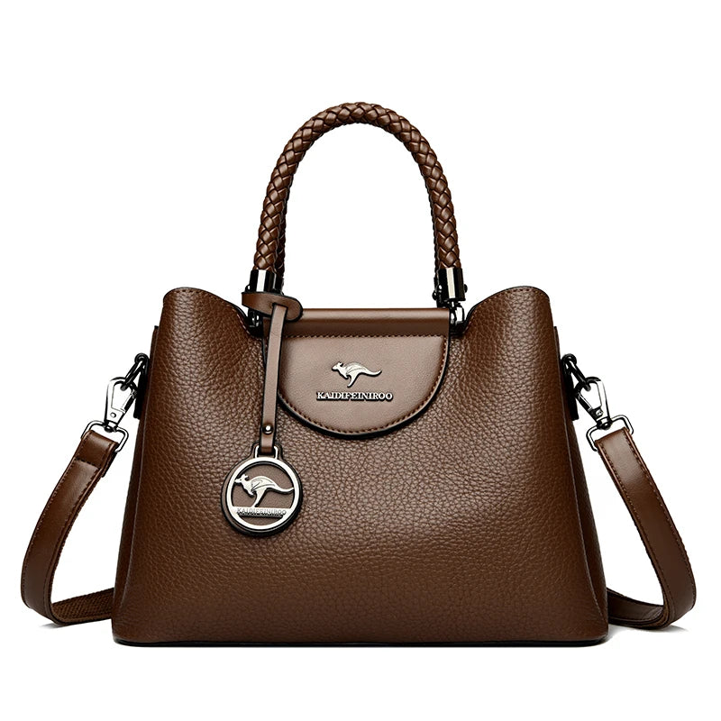 Fashion Geometric Rivet Frame Handbag | Durable Women’s Single Strap Shoulder Bag | High-End PU Leather Daily Tote with Rivet Decoration | Anti-Theft Festive Gift Purse (Model 5156) Luxegan