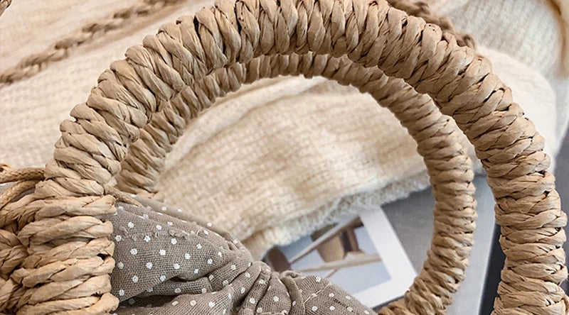 Half-Round Rattan Beach Bag | Women Large Capacity Handle Bag & Bohemian Shoulder Bag Luxegan