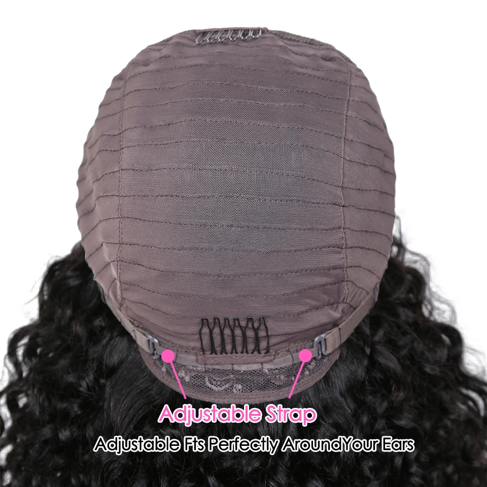 12"-30" Long Kinky Curly Lace Front Wig | 150% Density | Brazilian Remy Human Hair | 4x4 Lace Closure | Pre-Plucked - Luxegan