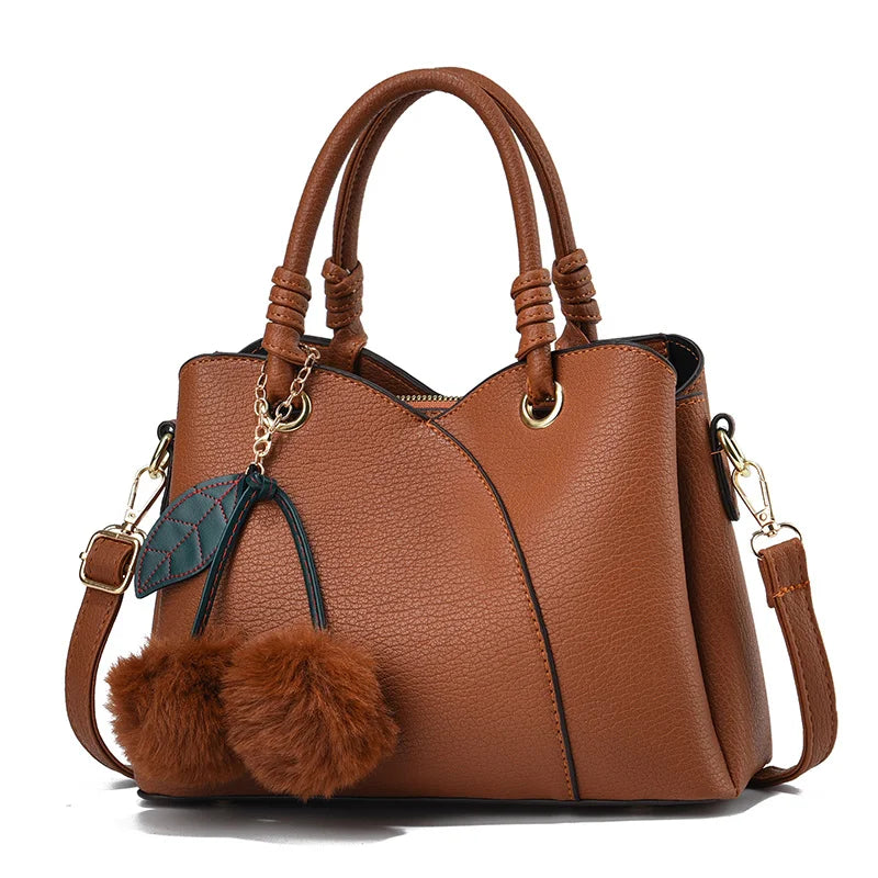 New Retro Large Capacity Women’s Shoulder Bag | Simple & Elegant "Mom Style" Tote | Versatile PU Leather Diagonal Crossbody | Fashionable Leisure Handbag for Women (Model BTL-17909) Luxegan