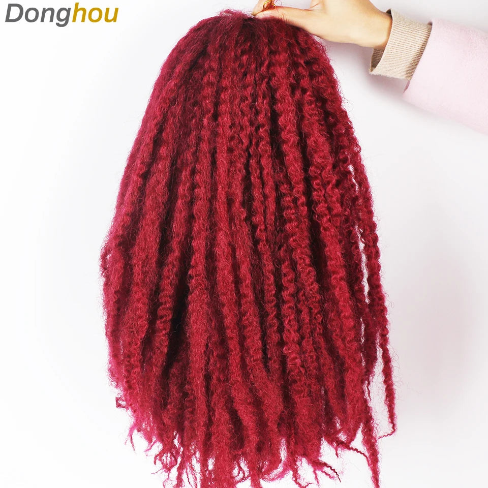 18" Marley Hair for Braids | Afro Kinky Ombre Braiding Hair | Kanekalon Extensions | 30 Strands/Pack Luxegan