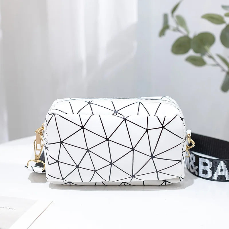 Women's Laser Crossbody Bag | Sling Shoulder Bag & Jelly Holographic Square Messenger Satchel Bag (Daily Small Handbag Purse) Luxegan
