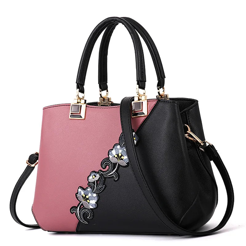 Embroidered Messenger Bags Women Leather Handbags | Bags for Women Sac a Main Ladies Hand Bag Female Hand bag new Luxegan