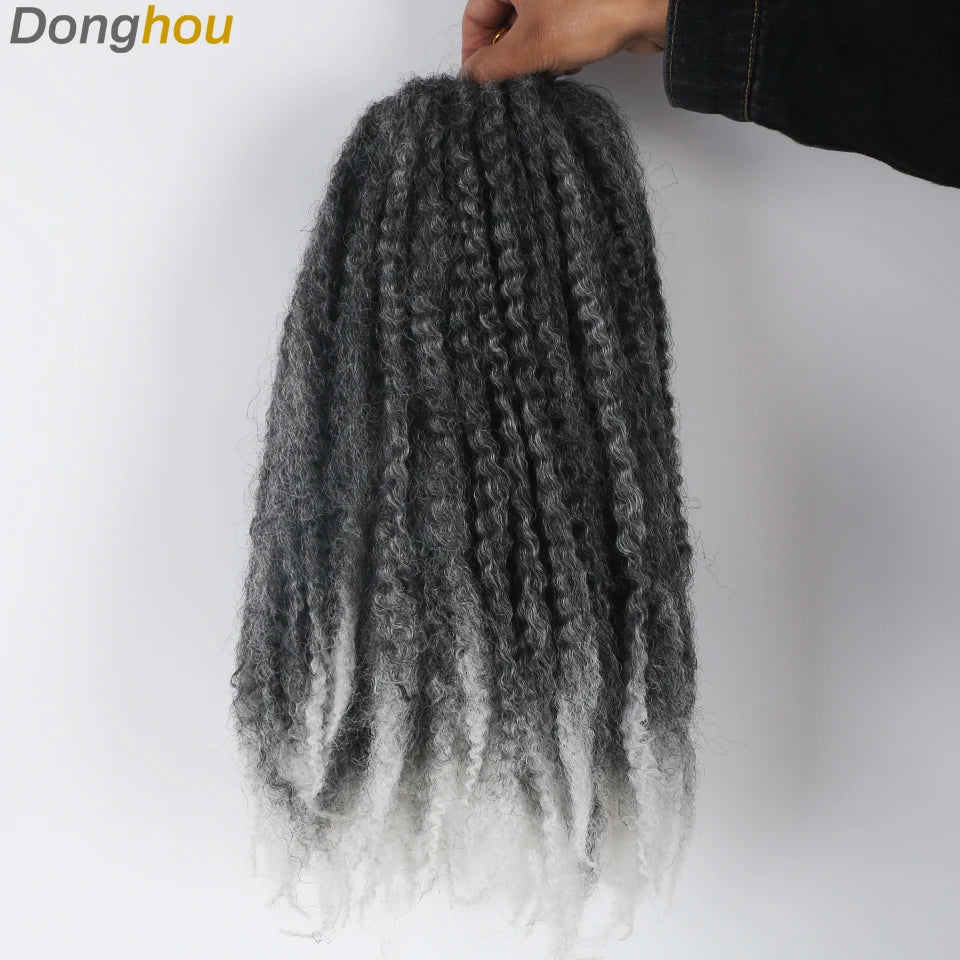 18" Marley Hair for Braids | Afro Kinky Ombre Braiding Hair | Kanekalon Extensions | 30 Strands/Pack Luxegan