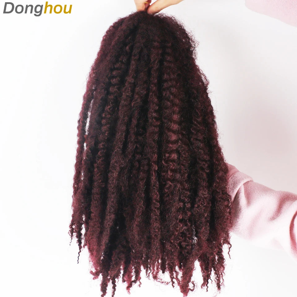 18" Marley Hair for Braids | Afro Kinky Ombre Braiding Hair | Kanekalon Extensions | 30 Strands/Pack Luxegan