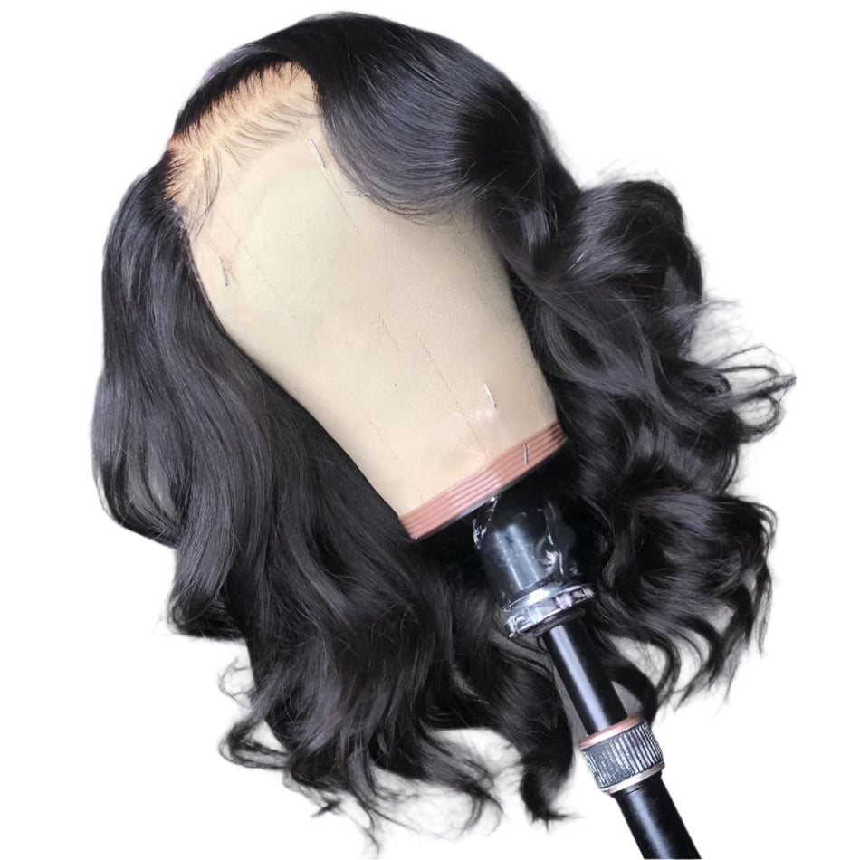 Glueless Body Wave Short Bob Wig | 13x4 Transparent Lace Front Brazilian Human Hair (Pre-Plucked, Ready-to-Wear) Luxegan