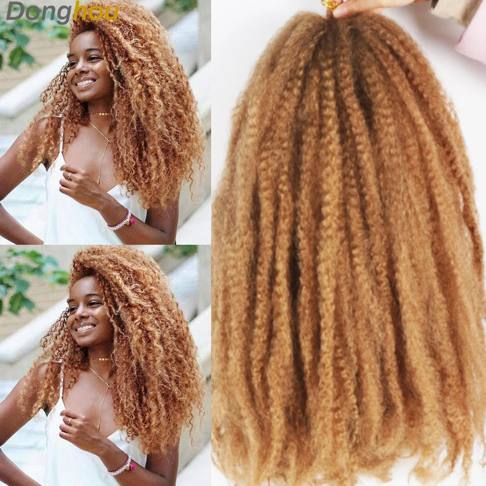 18" Marley Hair for Braids | Afro Kinky Ombre Braiding Hair | Kanekalon Extensions | 30 Strands/Pack Luxegan