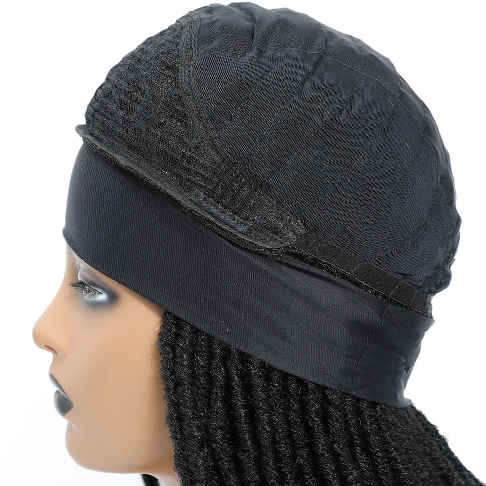 Long 22" Goddess Locs Headband Wig | Curly Ends | Soft Faux Locs | Synthetic Braids | For Women - Luxegan