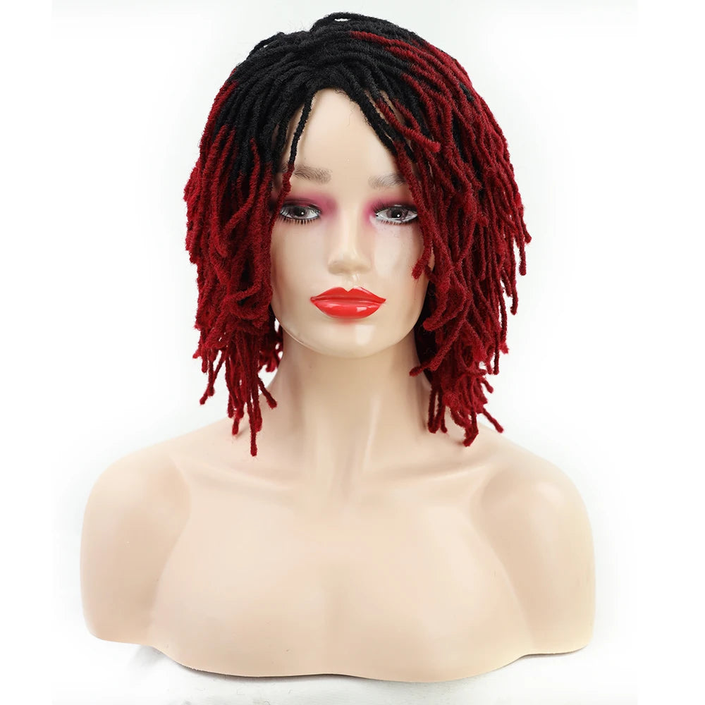 10" Braided Bob Wig | Afro Dreadlock Wig | Curly Ends | Synthetic Crochet Wig | Cosplay
