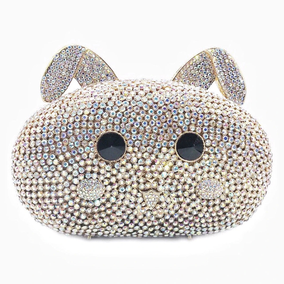 Luxury Diamond-Inlay Rabbit-Shape Crystal Clutch | Sophisticated Rhinestone Evening Purse | Elegant Magnetic Wedding & Party Handbag | "Dignified" Multi-Functional Statement Piece Luxegan