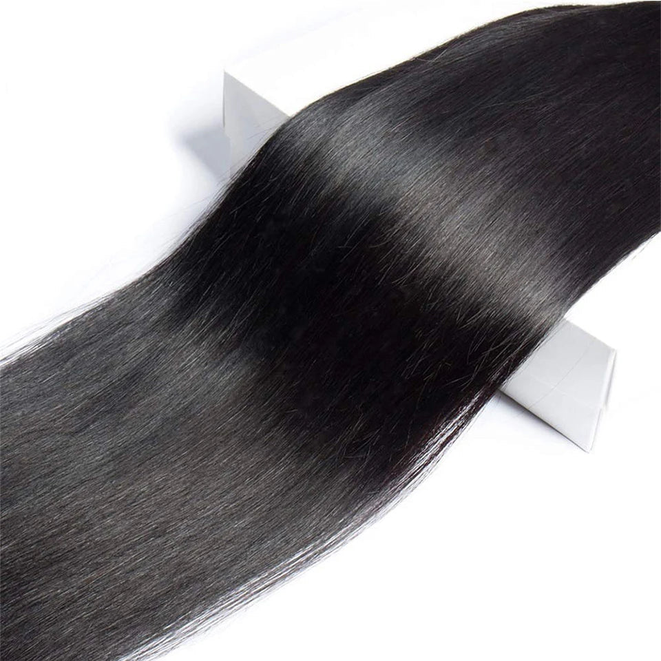 Brazilian Bone Straight Human Hair Bundles | Remy Weave Extensions (1/3/4 Pcs) Luxegan