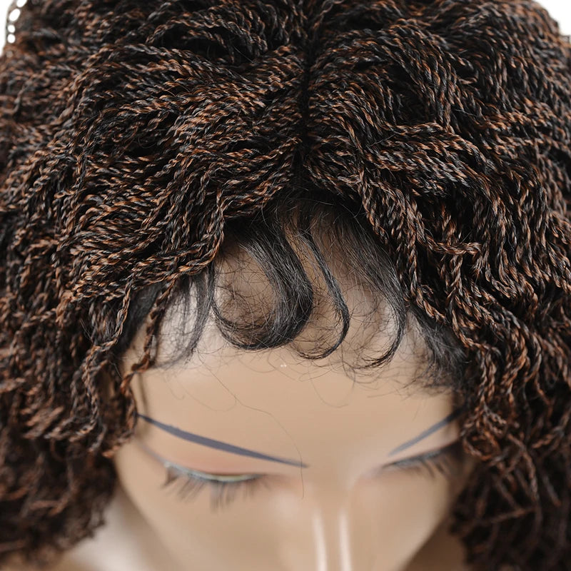 26" Wavy Senegalese Twist Lace Front Wig | Ombre Water Wave Braids | Long Cornrow Braids | Synthetic Wig Luxegan