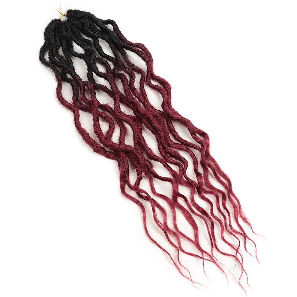 Goddess Locs Wavy Faux Locs Crochet Hair | 16–24 Inch Luxegan