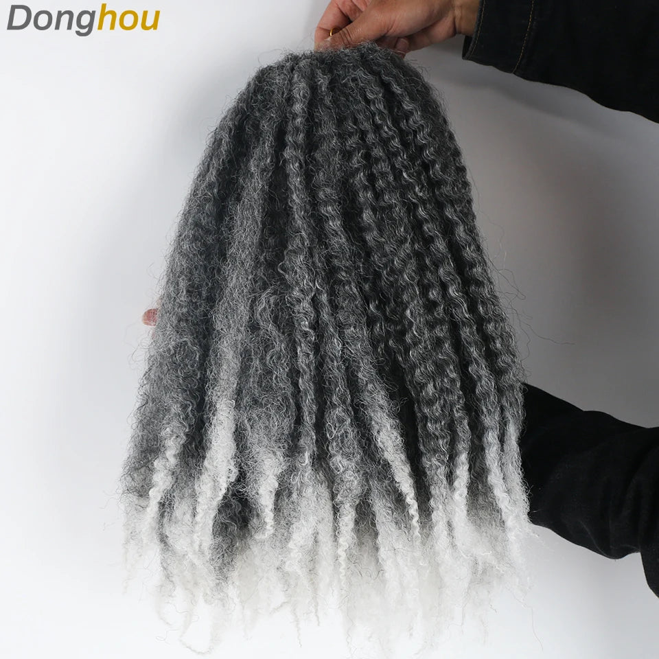 18" Marley Hair for Braids | Afro Kinky Ombre Braiding Hair | Kanekalon Extensions | 30 Strands/Pack Luxegan