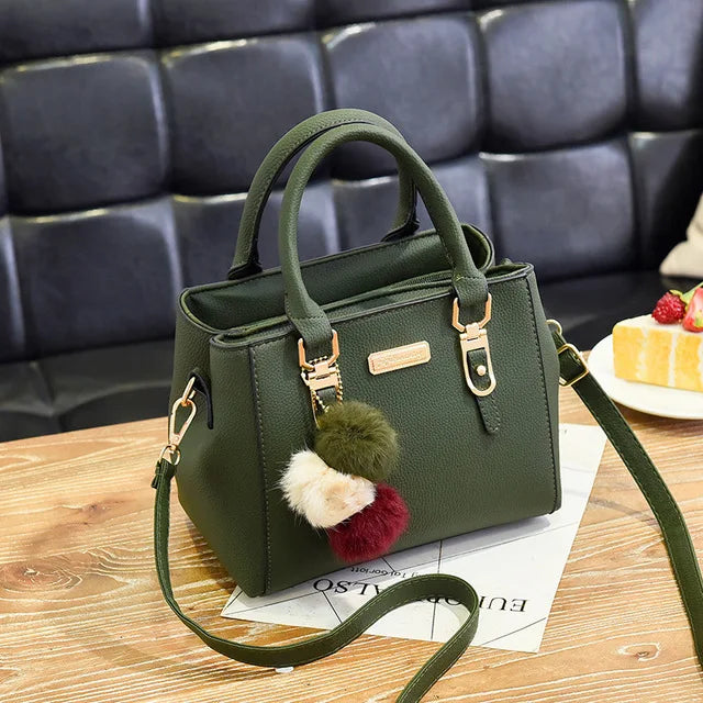 Women Beading Pendant Handbag Ladies Embossed Shoulder Bag | Ladies Messenger Bag hairball Bags High Quality Bag Luxegan