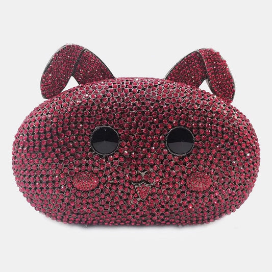 Luxury Diamond-Inlay Rabbit-Shape Crystal Clutch | Sophisticated Rhinestone Evening Purse | Elegant Magnetic Wedding & Party Handbag | "Dignified" Multi-Functional Statement Piece Luxegan