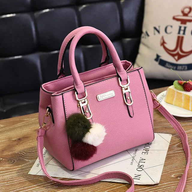 Women Beading Pendant Handbag Ladies Embossed Shoulder Bag | Ladies Messenger Bag hairball Bags High Quality Bag Luxegan