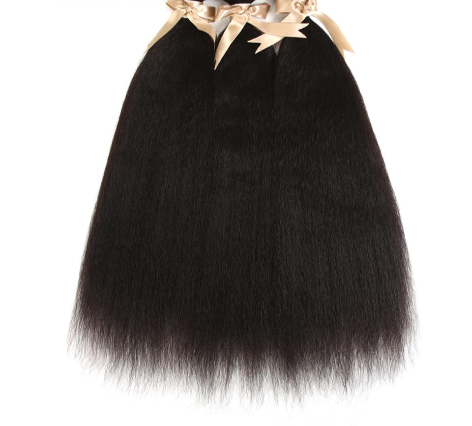 Rebecca Brazilian Yaki Straight Human Hair Extensions | 100% Remy Double Weft Bundles Luxegan