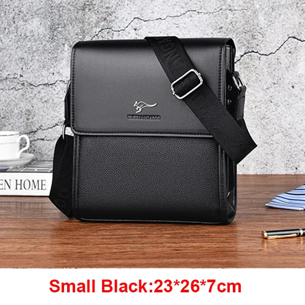 Luxury PU Leather Messenger Bag | Men's Hard Business Office Work Crossbody Briefcase Luxegan