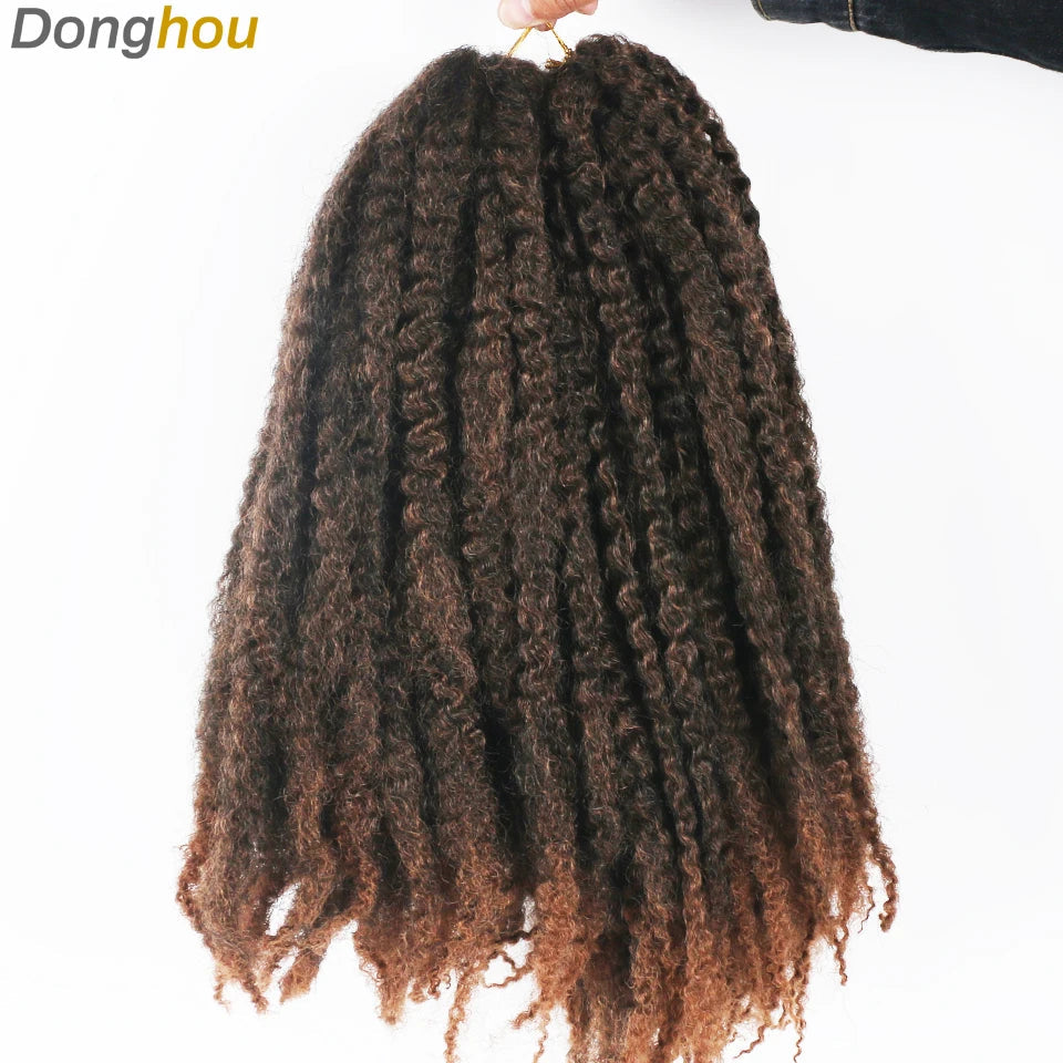 18" Marley Hair for Braids | Afro Kinky Ombre Braiding Hair | Kanekalon Extensions | 30 Strands/Pack Luxegan