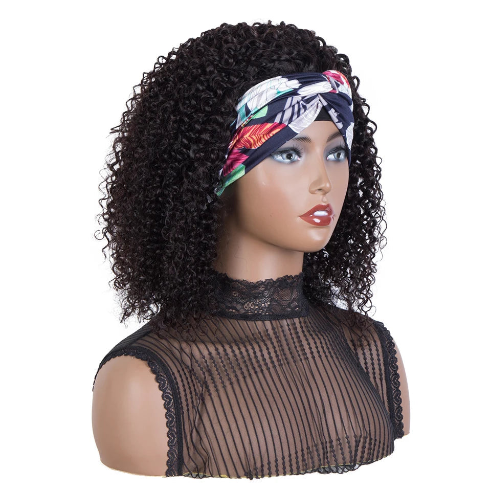 Brazilian Curly Headband Wig | Glueless Jerry Curl Remy Human Hair (Full Machine Made, Beginner Friendly) Luxegan