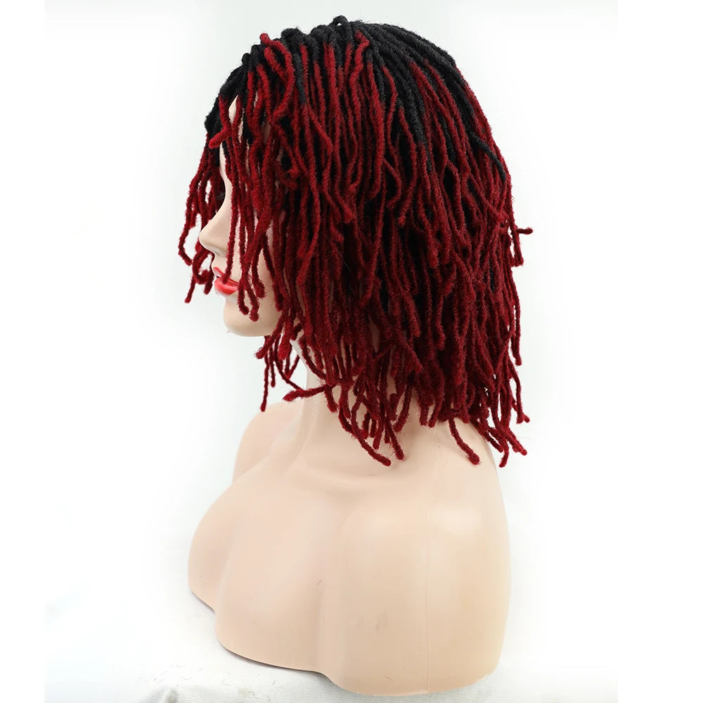 10" Braided Bob Wig | Afro Dreadlock Wig | Curly Ends | Synthetic Crochet Wig | Cosplay