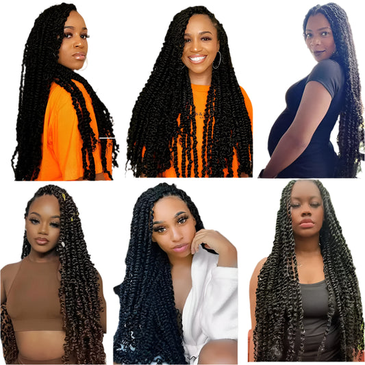 30" Passion Twist Crochet Hair - Ombre - Pre-Looped - 16 Strands/Pack - Synthetic