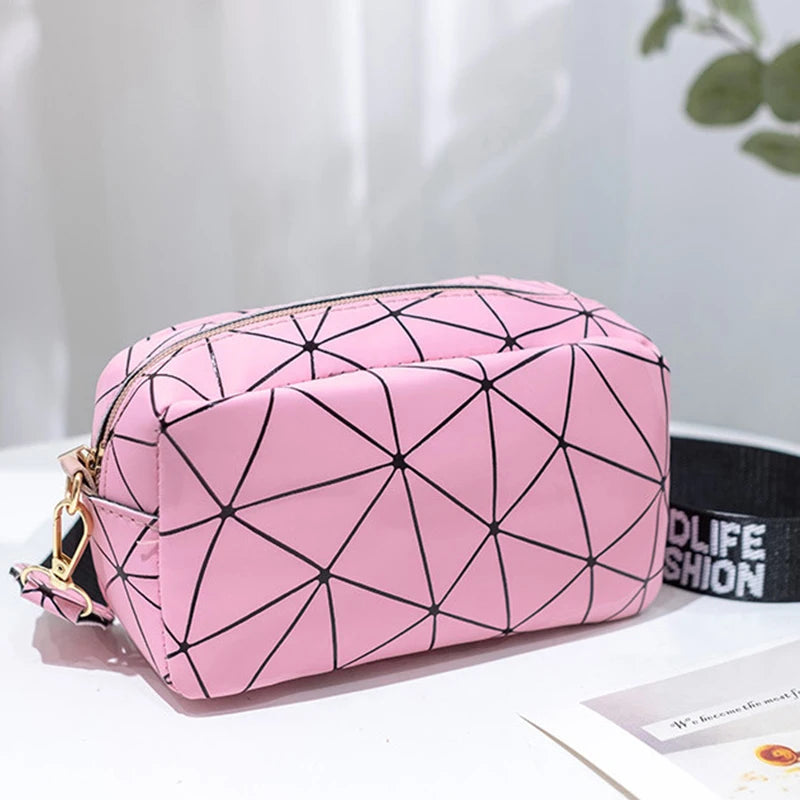 Women's Laser Crossbody Bag | Sling Shoulder Bag & Jelly Holographic Square Messenger Satchel Bag (Daily Small Handbag Purse) Luxegan