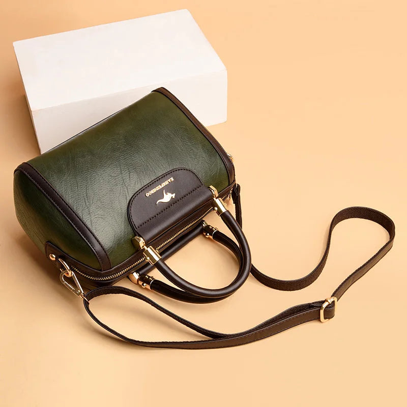 Super High-Quality Leather Top Handle Purse | Shell Bag & Fashionable Handbag Luxegan